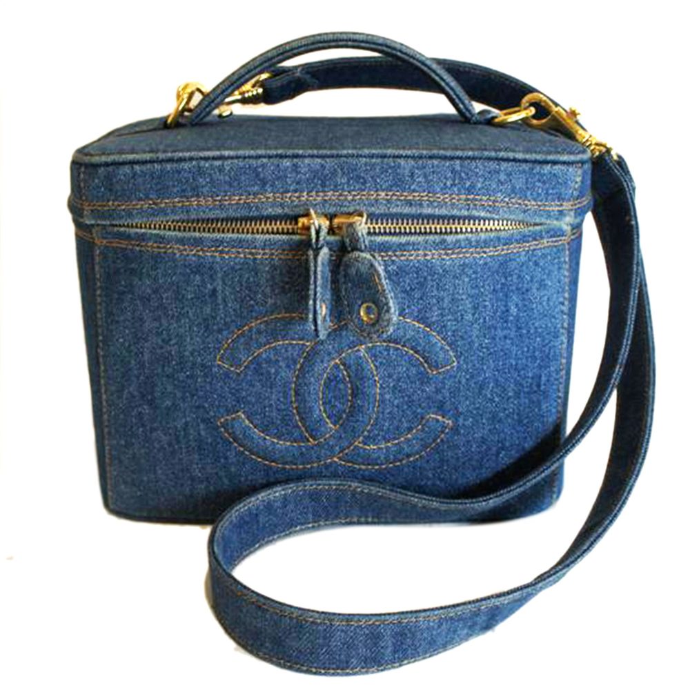 Chanel Denim Vanity Bag Black